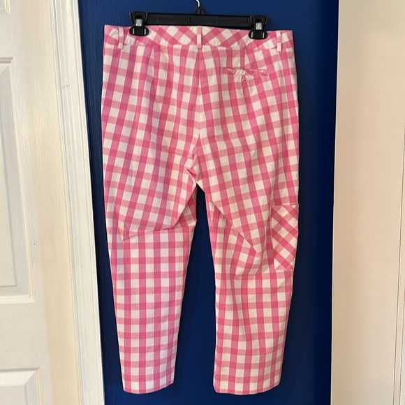 Women’s LILLY PULITZER Pink & White Check Gingham Crop Capri Pants Size 10 - Picture 5 of 8